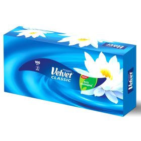   Velvet Classic Dobozos Papírzsebkendõ, kozmetikai kendõ 2rtg 100% cell 100 lap /doboz