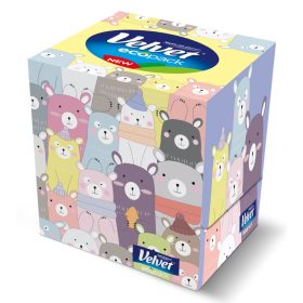   Velvet Dobozos Papírzsebkendõ, kozmetikai kendõ 3rtg 100% cell 56 lap /doboz