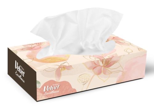 Velvet Excellence Dobozos Papírzsebkendõ, kozmetikai kendõ 4rtg 100% cell 90 lap /doboz