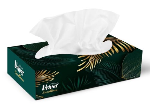 Velvet Excellence Dobozos Papírzsebkendõ, kozmetikai kendõ 4rtg 100% cell 90 lap /doboz
