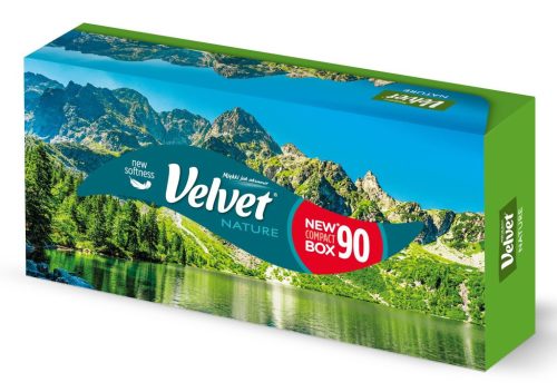 Velvet Nature Dobozos Papírzsebkendõ, kozmetikai kendõ 3rtg 100% cell 90 lap /doboz