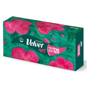   Velvet Art Dobozos Papírzsebkendõ, kozmetikai kendõ 3rtg 100% cell 120 lap /doboz