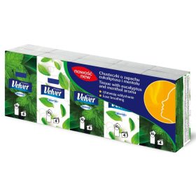   Velvet Aroma Eucaliptus Papírzsebkendõ 4rtg 100% cell 10x10 csomag