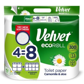   Velvet Toalett papír Kamilla EcoRoll 3 rtg 100% cell 36,6 m 4 tek /csom