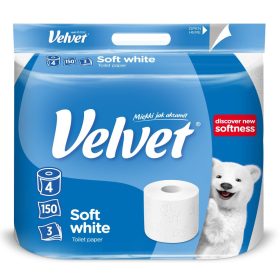   Velvet Toalett papír Soft White 3 rtg 100% cell 18,3 m 4 tek /csom