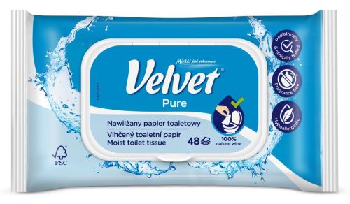 Velvet Nedves Toalettpapír 48 db-os Pure