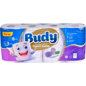  Budy Toalett papír Levendula 3 rtg 100% cell 19 m 8 tek /csom